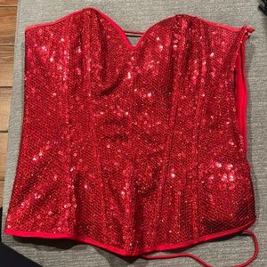 Red sequin corset